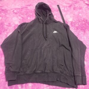 Nike Hoodie Men's XL Black Pullover Hooded Sweatshirt Swoosh Logo